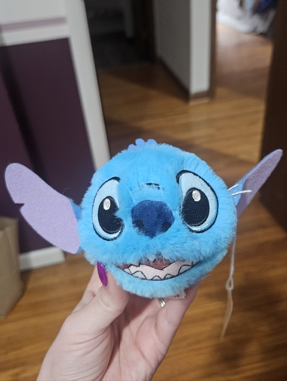 NWT Ty Blue Disney's Stitch Plush Fuzzy Ball With Ears